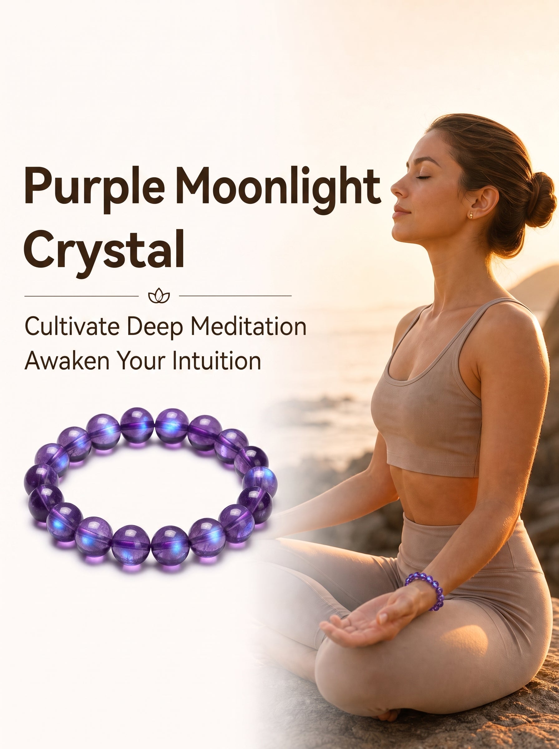 Authentic Amethyst Bracelet with Moonlight Glow | The "Stone of Spirituality" | Unique Healing Crystal Jewelry