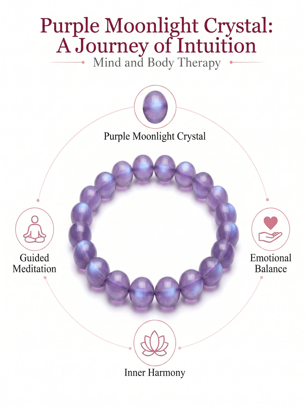 Authentic Amethyst Bracelet with Moonlight Glow | The "Stone of Spirituality" | Unique Healing Crystal Jewelry