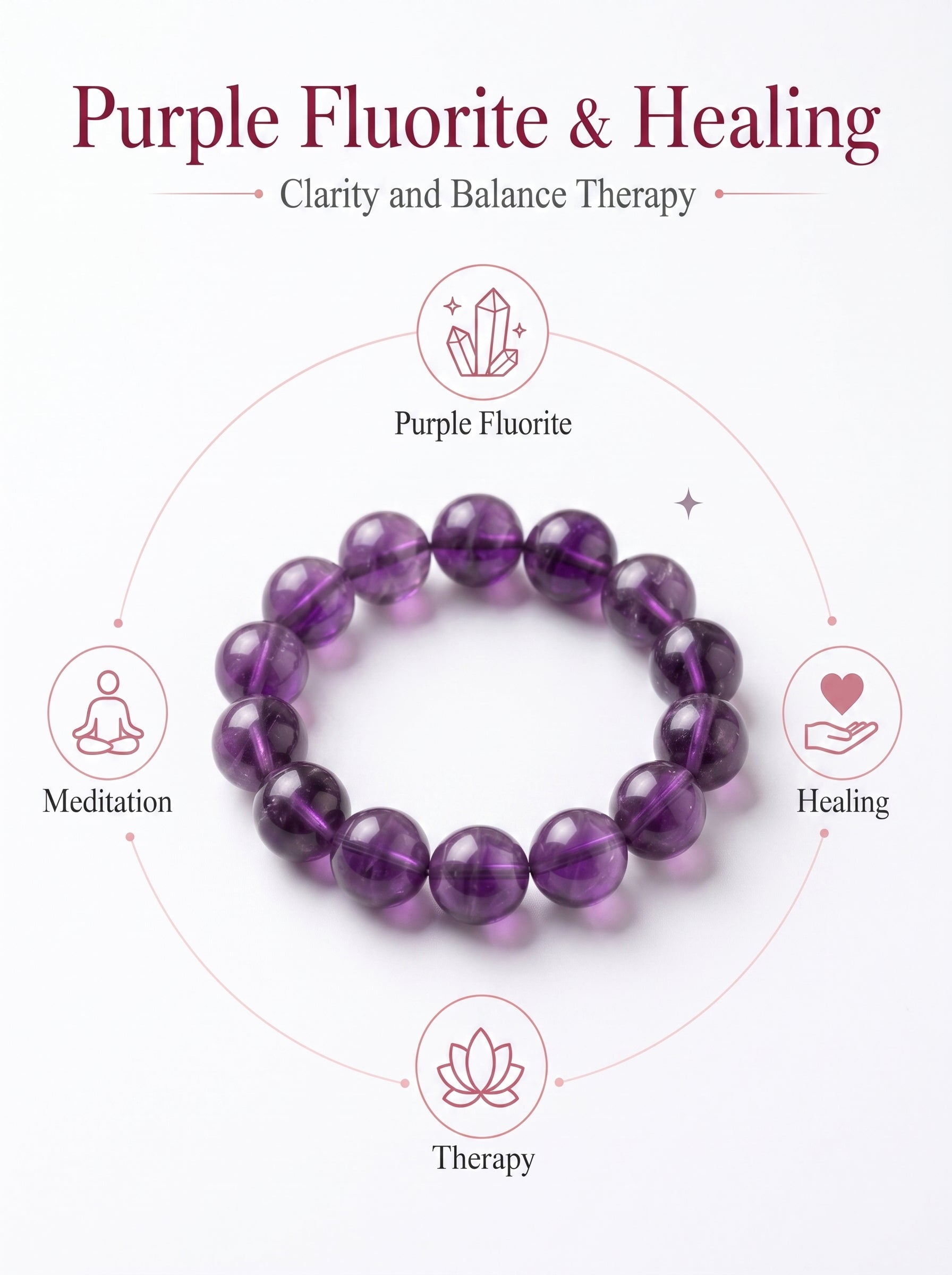 Authentic Purple Fluorite Bracelet | The "Stone of Spirit" | Unique Gemstone Jewelry for Meditation