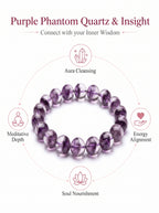 Authentic Purple Phantom Quartz Bracelet | The "Phantom Crystal" | Unique Healing Gemstone Jewelry