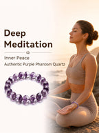 Authentic Purple Phantom Quartz Bracelet | The "Phantom Crystal" | Unique Healing Gemstone Jewelry