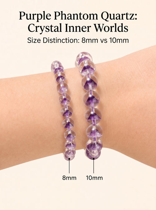 Authentic Purple Phantom Quartz Bracelet | The "Phantom Crystal" | Unique Healing Gemstone Jewelry
