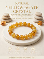 Premium Yellow Agate Beaded Bracelet | Hand-Polished Natural Gemstone Jewelry for Joy & Balance