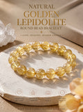 Premium Yellow Lepidolite Beaded Bracelet | Hand-Polished Natural Gemstone Jewelry for Inner Peace