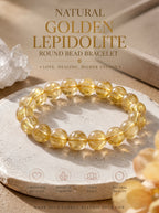 Premium Yellow Lepidolite Beaded Bracelet | Hand-Polished Natural Gemstone Jewelry for Inner Peace