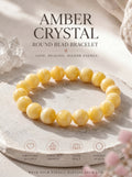 Premium Amber & Crystal Beaded Bracelet | Hand-Polished Organic Gemstone Jewelry for Warmth & Balance