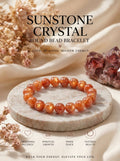 Premium Sunstone Beaded Bracelet | Hand-Polished Natural Gemstone Jewelry for Energy & Confidence