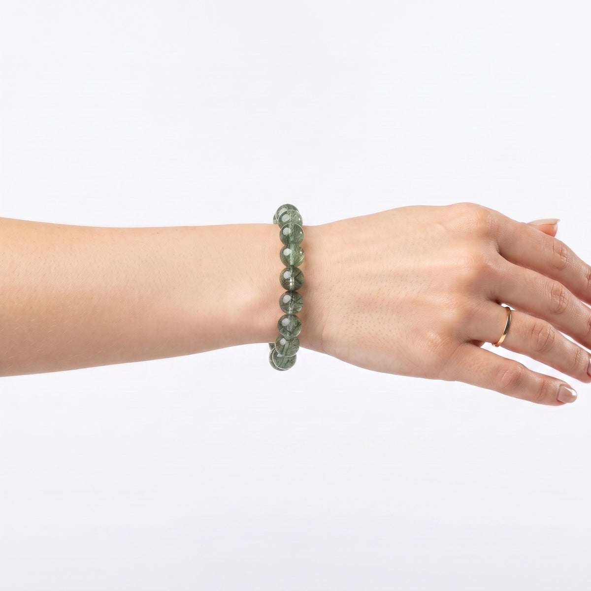 Natural Green Rutilated Quartz Bracelet | The Stone of Prosperity
