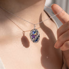 Labradorite Molten Caged Pendant | Antique Silver Copper Gothic Dragon Scale Necklace