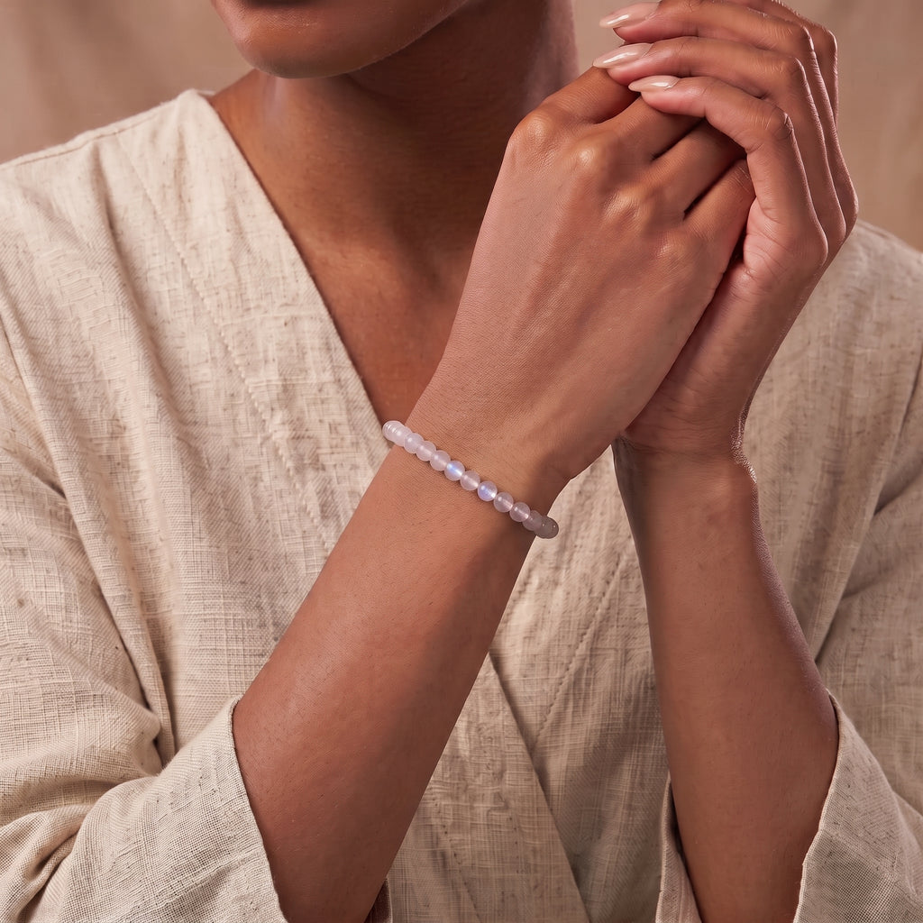 Natural Peach Moonstone Bracelet: The Stone of Gentle Intuition — Himalayan Ridge