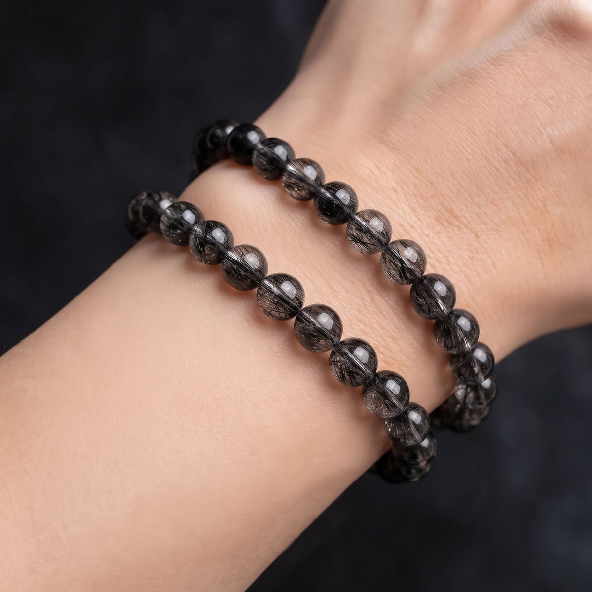Natural Black Rutilated Quartz Bracelet: Unyielding Protection & Executive Power — Alpine Zone