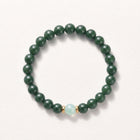 Natural Deep Spinach Green Nephrite Jade Bead Bracelet, Serene Balance & Harmonious Flow Gemstone Jewelry