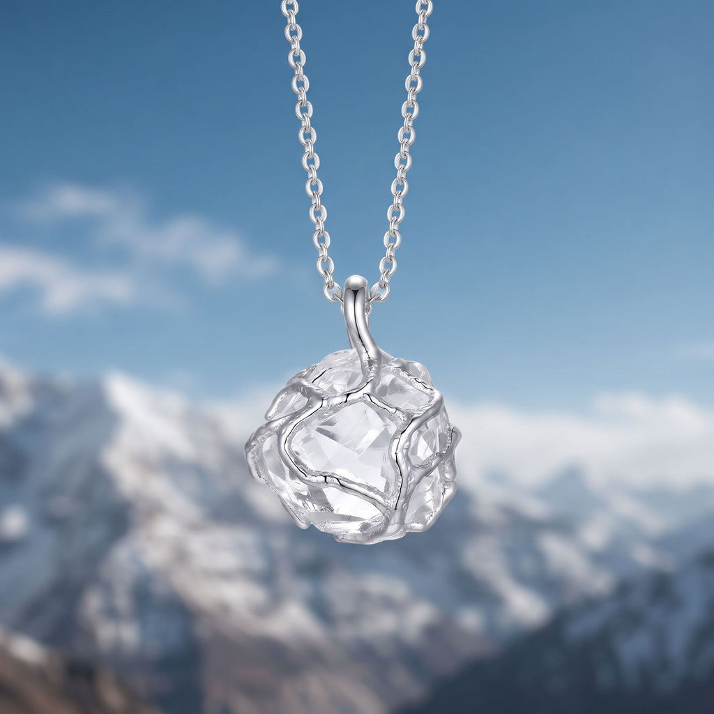 Raw Citrine Crystal Pendant | Sculpted Rose Gold Wire-Wrapped Stone Necklace