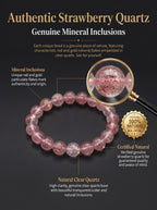 Premium Strawberry Quartz Beaded Bracelet | Hand-Polished Natural Gemstone Jewelry for Attraction & Harmony