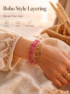 Premium Strawberry Quartz Beaded Bracelet | Hand-Polished Natural Gemstone Jewelry for Attraction & Harmony