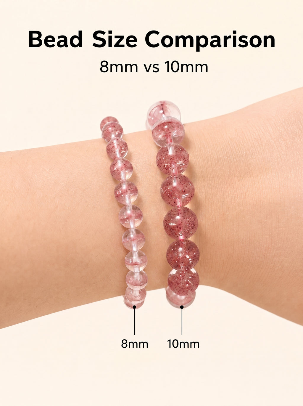 Premium Strawberry Quartz Beaded Bracelet | Hand-Polished Natural Gemstone Jewelry for Attraction & Harmony