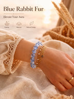 Premium Blue Rabbit Hair Quartz Beaded Bracelet | Hand-Polished Natural Gemstone Jewelry for Inner Peace & Clarity