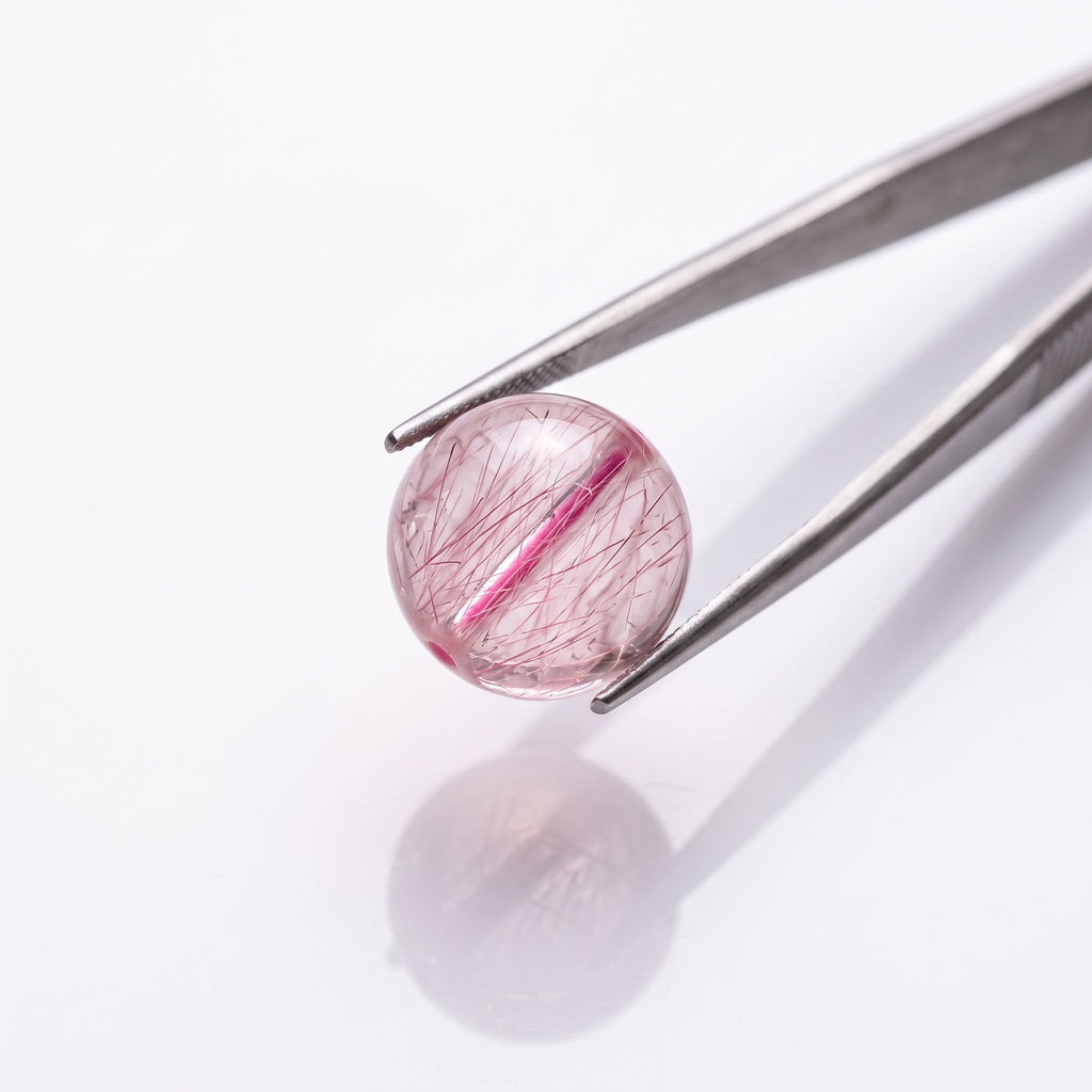Natural Pink Rabbit Hair Quartz Bracelet | The Stone of Gentle Manifestation