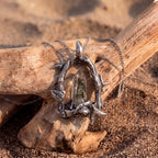 Garden Phantom Quartz Crystal Frame Pendant | Antique Silver Copper Thorn & Star Necklace