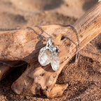 Double Quartz Crystal Cluster Pendant | Antique Silver Copper Molten Claw Gothic Necklace