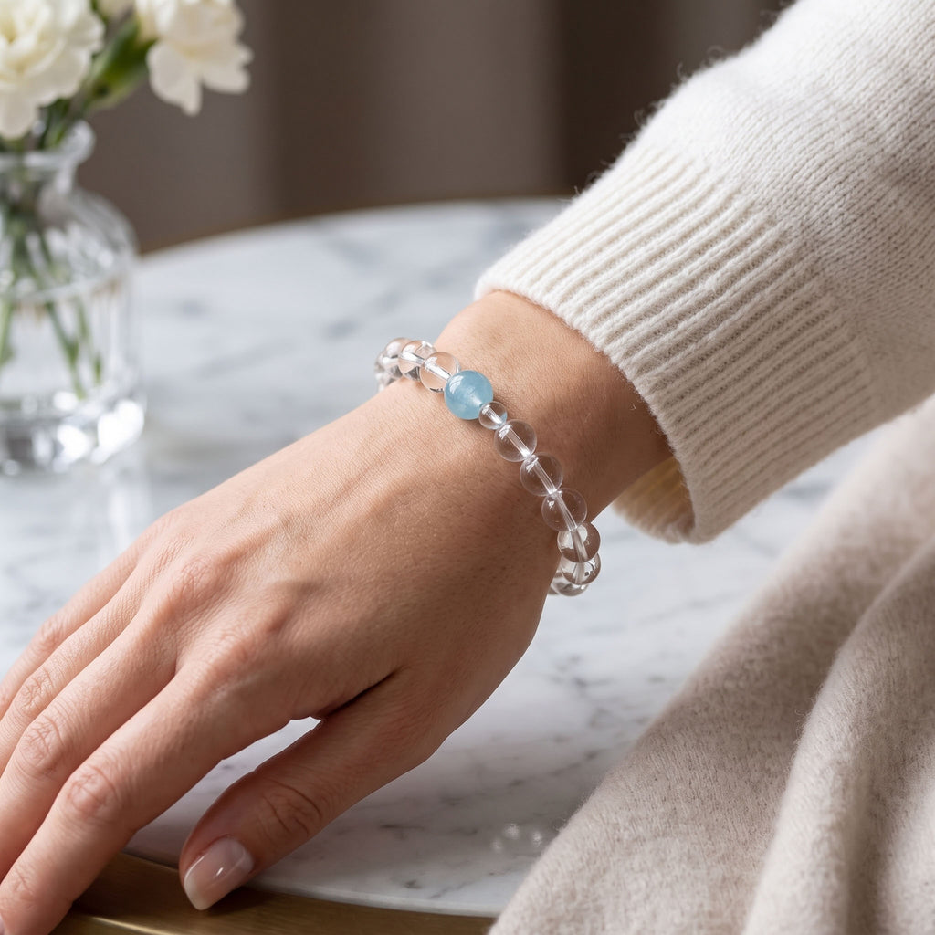 Pure Clear Quartz & Aquamarine: Ocean Serenity & Infinite Clarity