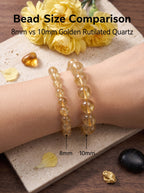 Premium Yellow Hematoid Quartz Beaded Bracelet | Hand-Polished Natural Gemstone Jewelry for Energy & Manifestation