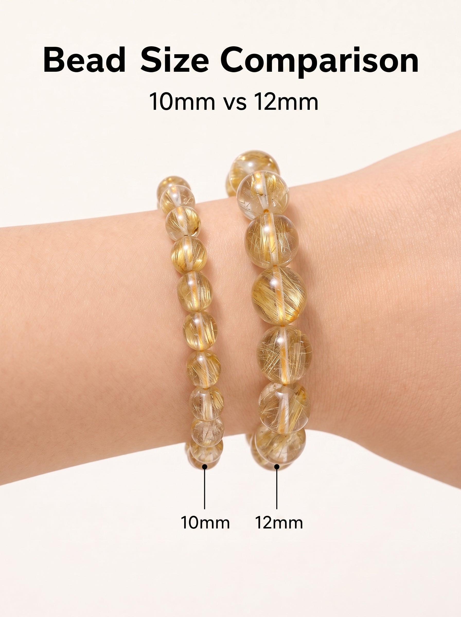 Premium Golden Rutilated Quartz Beaded Bracelet | Hand-Polished Natural Gemstone Jewelry for Abundance & Success