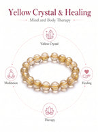 Premium Golden Rutilated Quartz Beaded Bracelet | Hand-Polished Natural Gemstone Jewelry for Abundance & Success