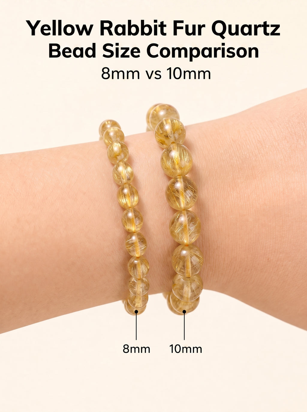 Premium Yellow Rabbit Hair Quartz Bracelet | Hand-Polished Natural Gemstone Jewelry for Joy & Prosperity