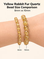 Premium Yellow Rabbit Hair Quartz Bracelet | Hand-Polished Natural Gemstone Jewelry for Joy & Prosperity