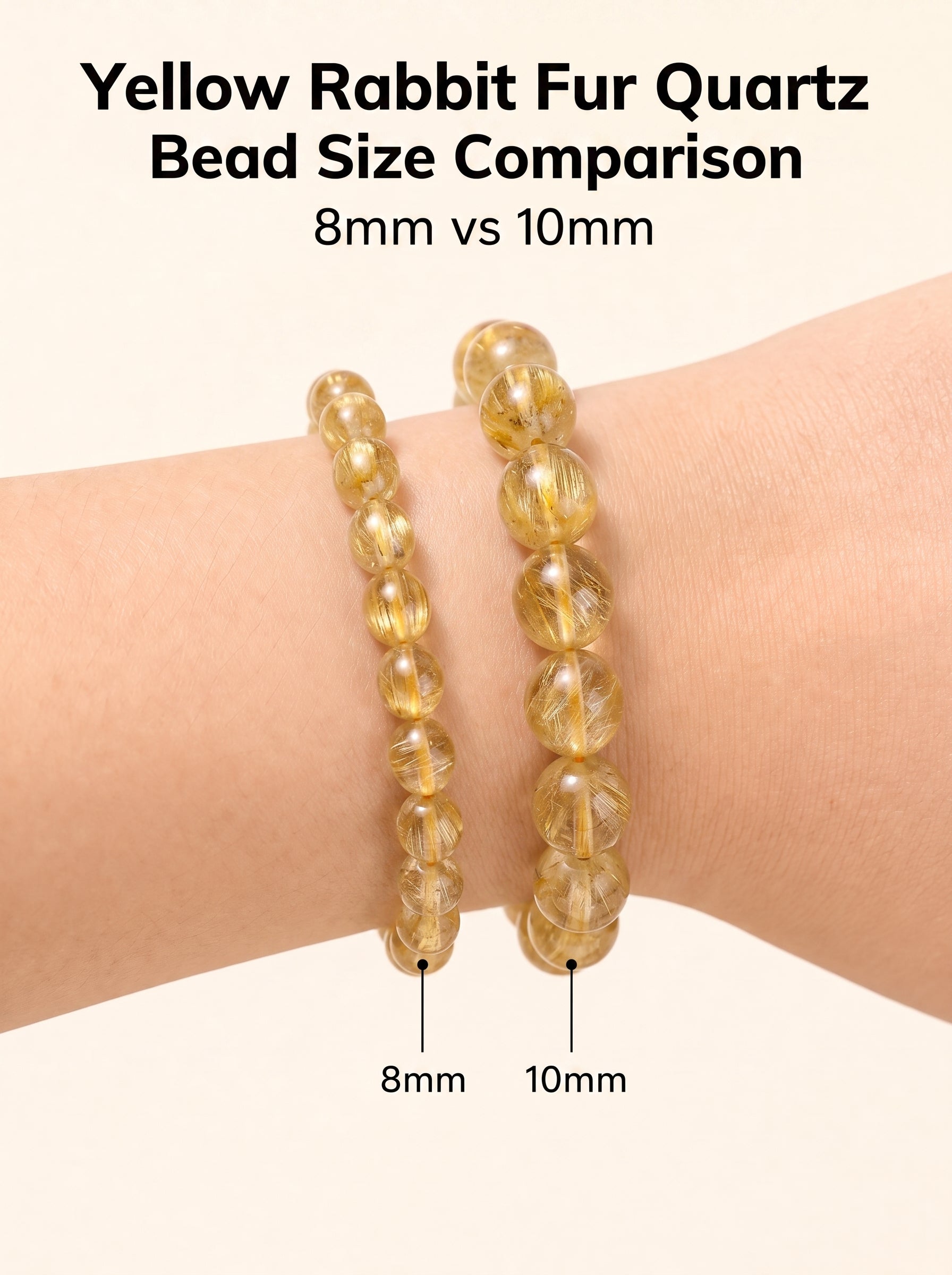 Premium Yellow Rabbit Hair Quartz Bracelet | Hand-Polished Natural Gemstone Jewelry for Joy & Prosperity