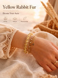 Premium Yellow Rabbit Hair Quartz Bracelet | Hand-Polished Natural Gemstone Jewelry for Joy & Prosperity