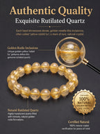 Premium Yellow Rabbit Hair Quartz Bracelet | Hand-Polished Natural Gemstone Jewelry for Joy & Prosperity