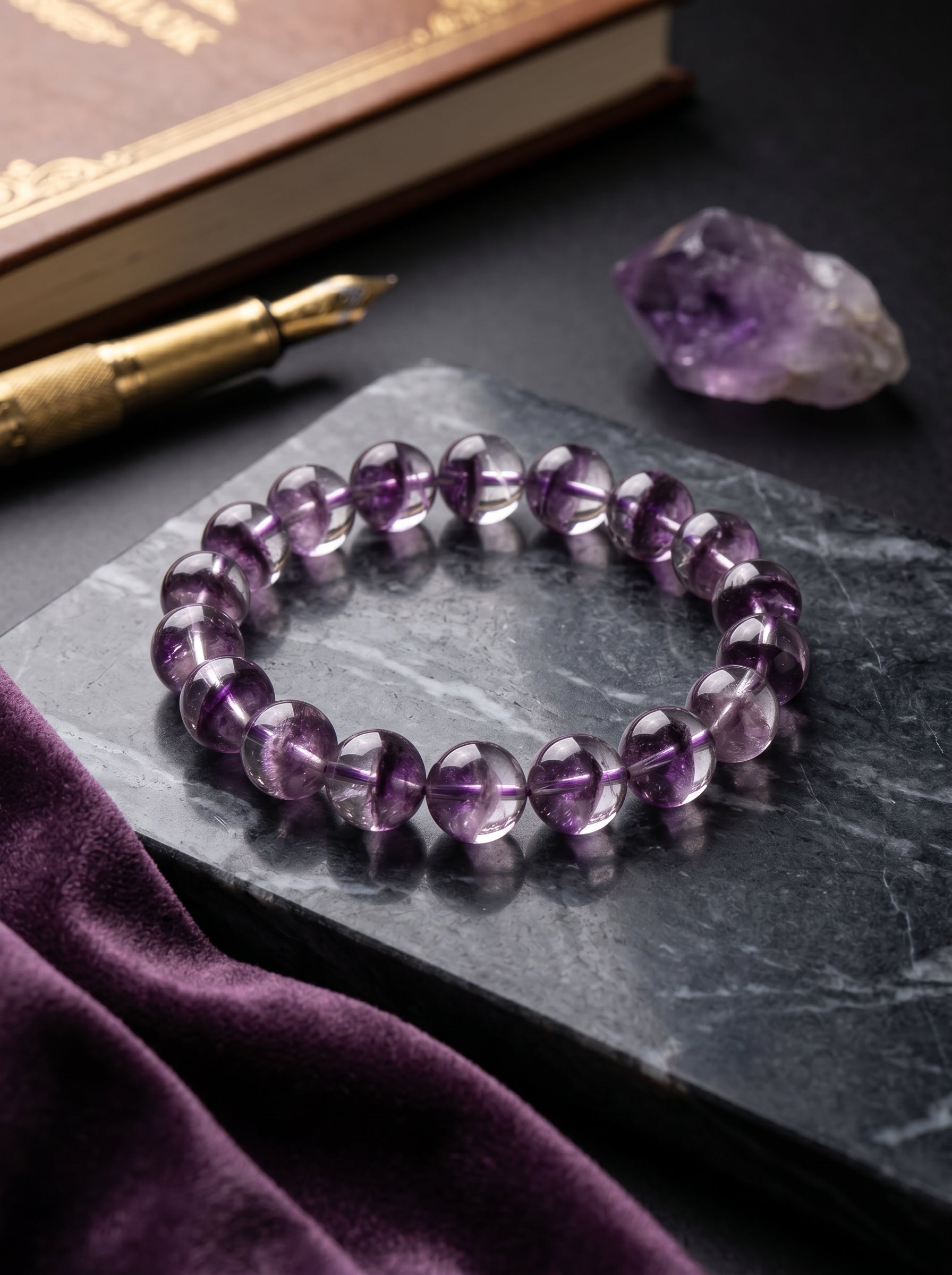 Authentic Purple Phantom Quartz Bracelet | The "Phantom Crystal" | Unique Healing Gemstone Jewelry