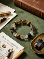 Capricorn Sovereign Shield Crystal Bracelet | Obsidian & Smoky Quartz Talisman