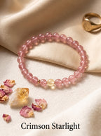 "Abundance Resonance" Natural Strawberry Quartz and Citrine Energy Bracelet: Dual-Action Matrix for High-Tier Client Magnetism & Speculative Wealth
