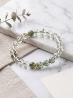 Vanguard Mountain" Premium Natural Green Phantom Quartz Bracelet: Awaken Heart Chakra Wood Energy, Dissolve Operational Plateaus & Manifest Long-Tail Corporate Assets