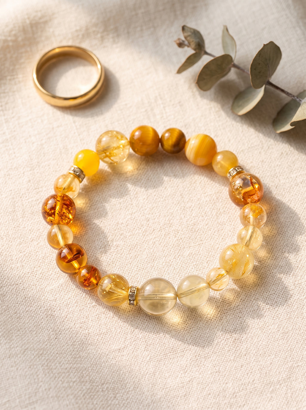 "Five Elements: Earth" Natural Citrine Bracelet: Stimulate Solar Plexus Abundance, Eradicate Scarcity Fear & Master Precision Investment
