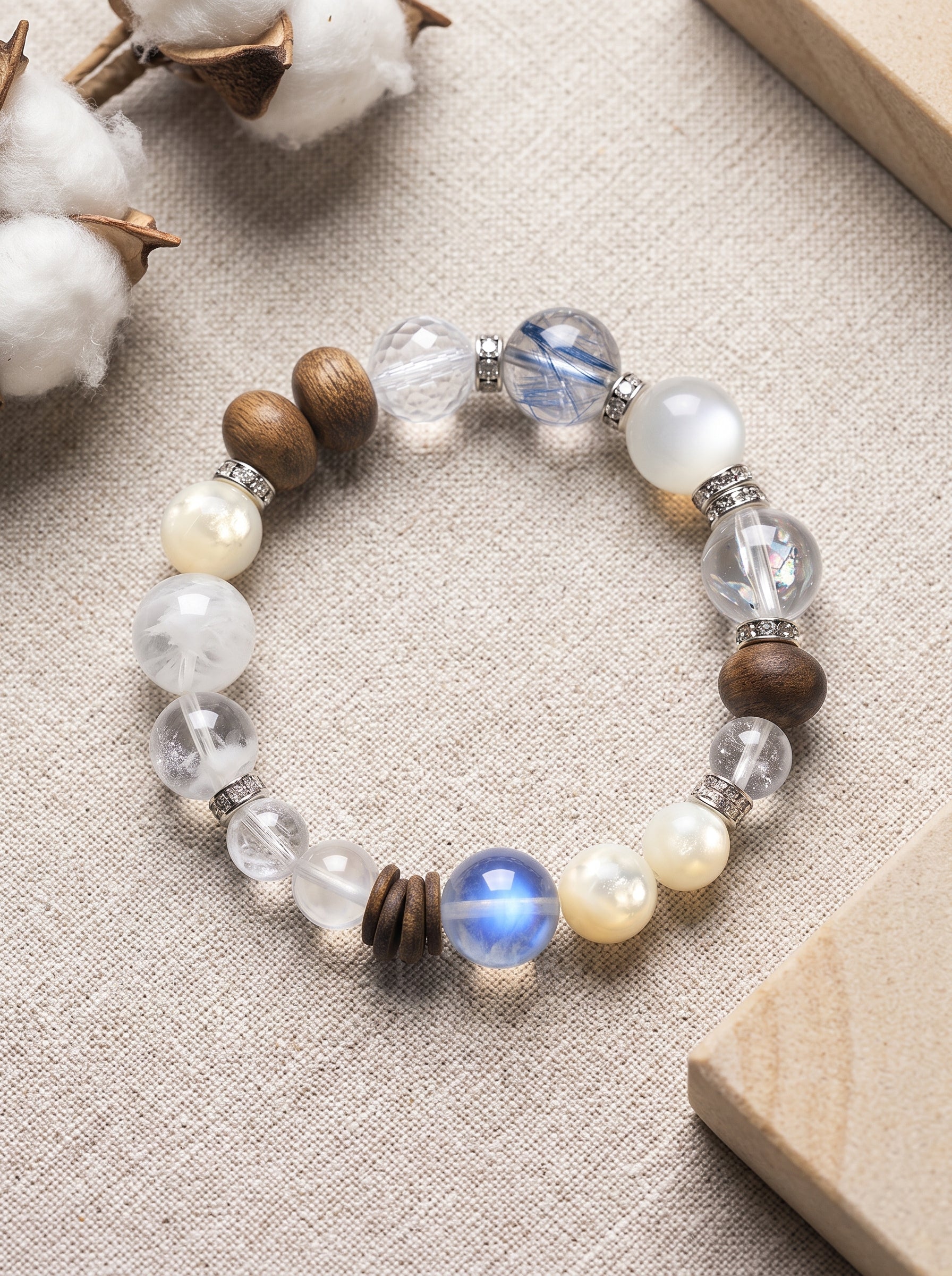 "Five Elements: Metal" Premium Azeztulite White Quartz Bracelet: Intercept Digital Static, Purify Aura Leakage & Guarantee Executive Security