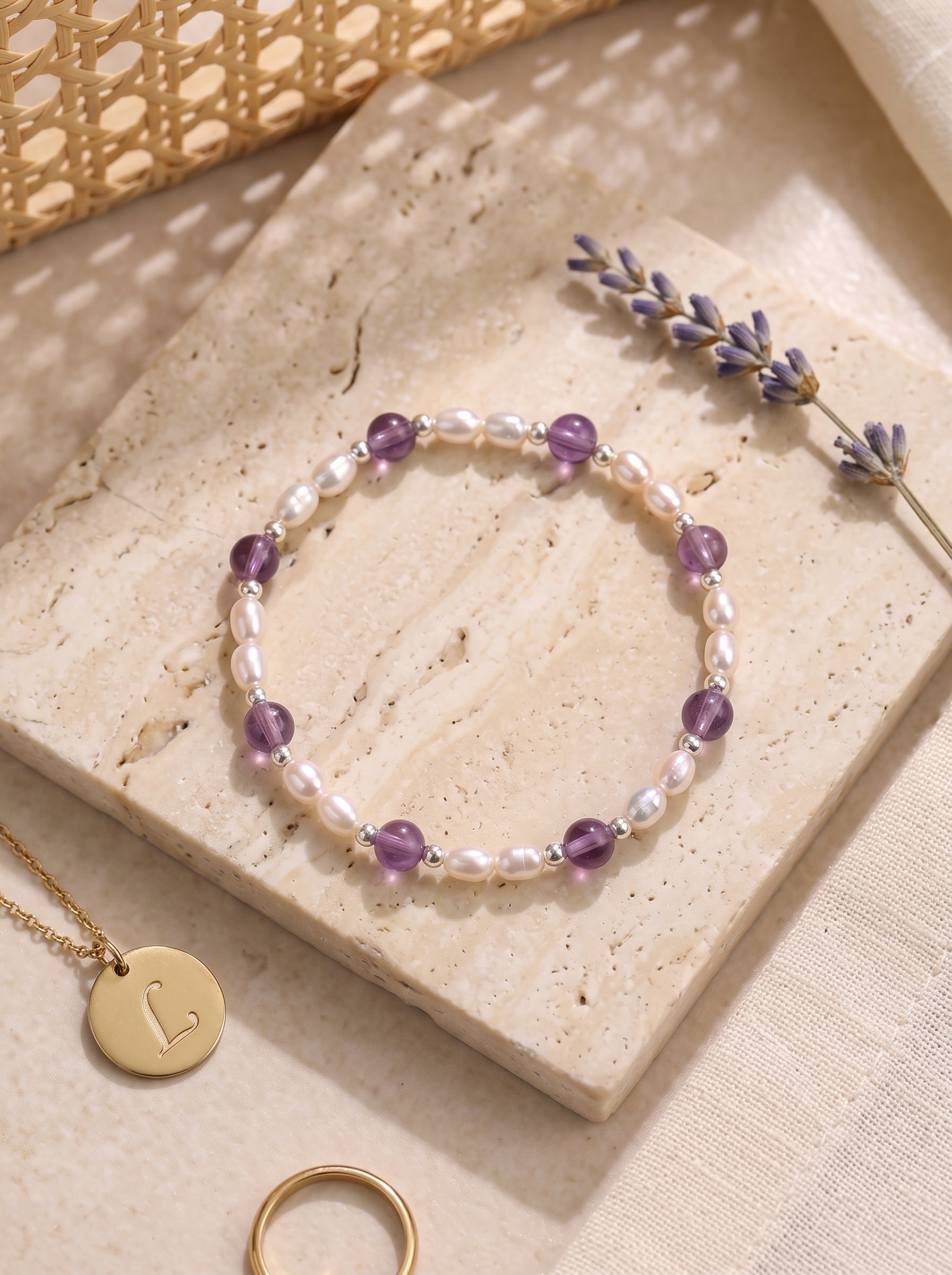 Violet Mist" Premium Dreamy Amethyst & Deep Sea Baroque Pearl Energy Bracelet: Third Eye & Heart Chakra Alignment, Dissolve Burnout & Manifest Sovereign Authority