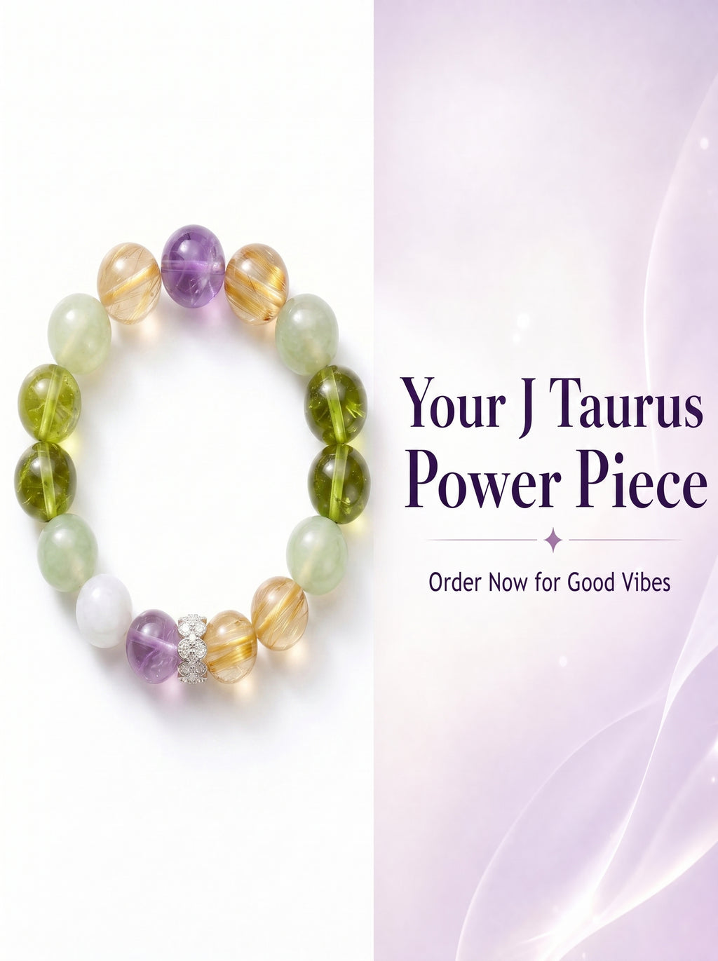 Taurus Golden Manifestation Crystal Bracelet | Rutilated Quartz & Aventurine Talisman