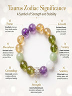 Taurus Golden Manifestation Crystal Bracelet | Rutilated Quartz & Aventurine Talisman