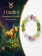 Taurus Golden Manifestation Crystal Bracelet | Rutilated Quartz & Aventurine Talisman