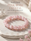 Premium Mozambique Rose Quartz Beaded Bracelet | Hand-Polished Natural Gemstone Jewelry for Inner Peace & Balance