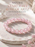 Premium Star Rose Quartz Beaded Bracelet | Hand-Polished Natural Gemstone Jewelry for Attraction & Inner Peace