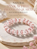 Premium Madagascar Rose Quartz Beaded Bracelet | Hand-Polished Natural Gemstone Jewelry for Elegance & Harmony