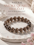 Premium Smoky Quartz Beaded Bracelet | Hand-Polished Natural Gemstone Jewelry for Mindfulness & Clarity
