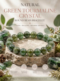 Premium Green Tourmaline Beaded Bracelet | Hand-Polished Natural Gemstone Jewelry for Harmony & Growth