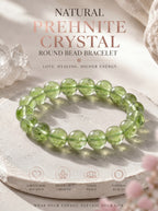 Authentic Prehnite Crystal Bracelet | The "Stone of Prophecy" | Unique Healing Gemstone Jewelry