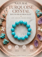 Authentic Turquoise and Clear Crystal Necklace | The "Stone of Protection" | Boho-Chic Energy Jewelry